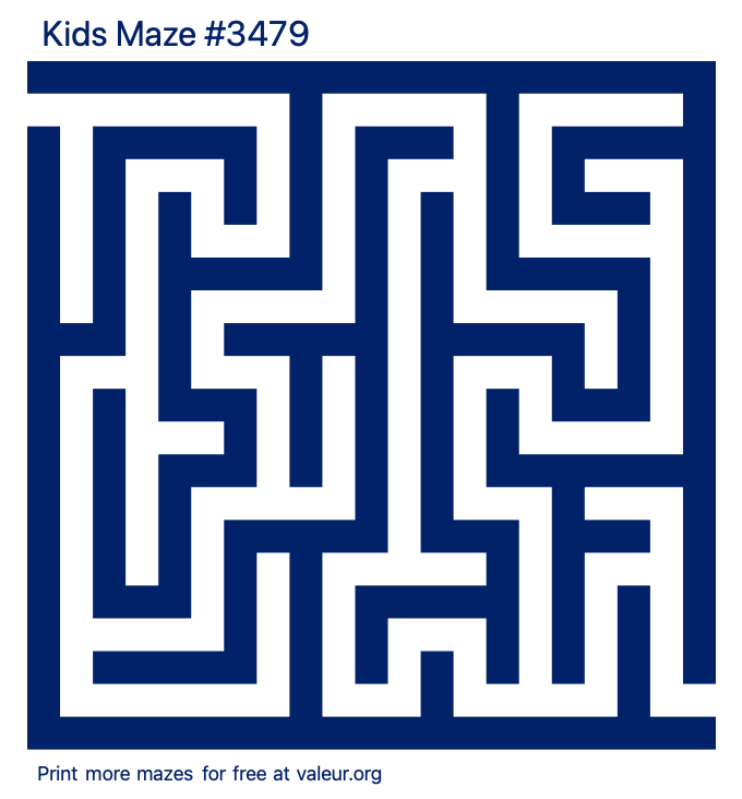 Free Printable Kids Maze number 3479