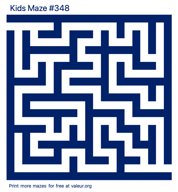 Free Printable Kids Maze number 348