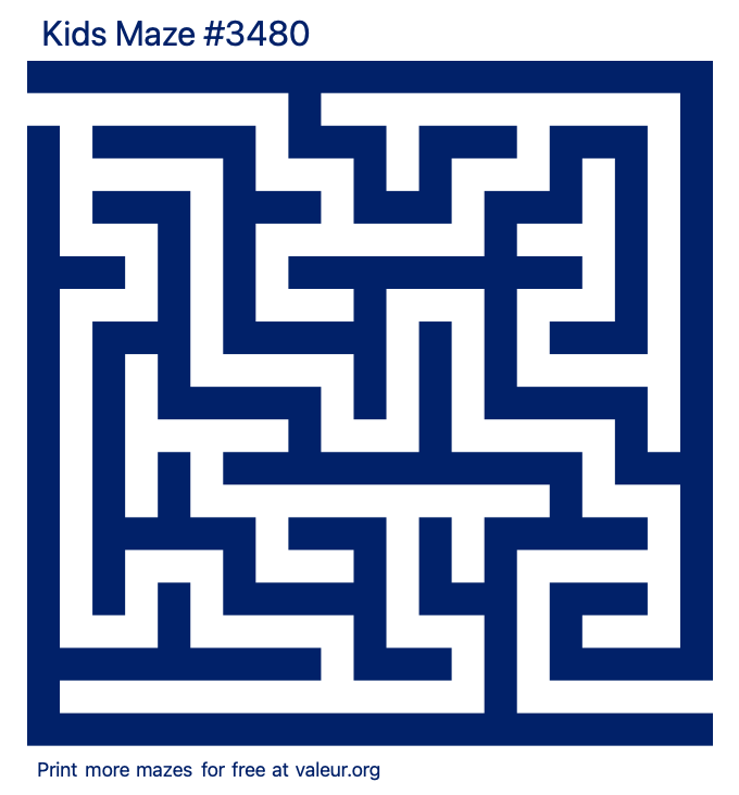 Free Printable Kids Maze number 3480