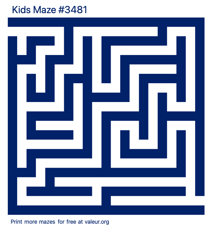 Free Printable Kids Maze number 3481