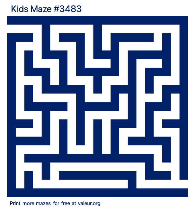 Free Printable Kids Maze number 3483