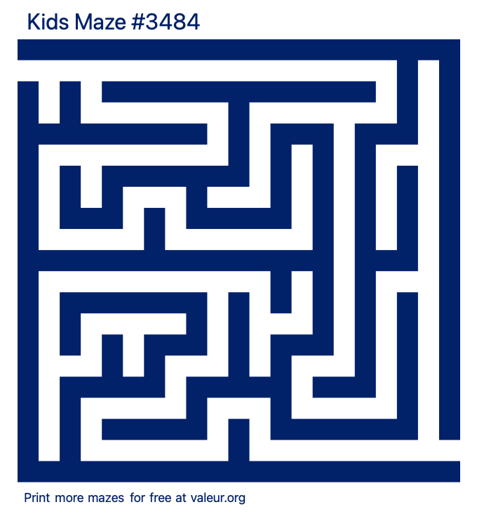 Free Printable Kids Maze number 3484
