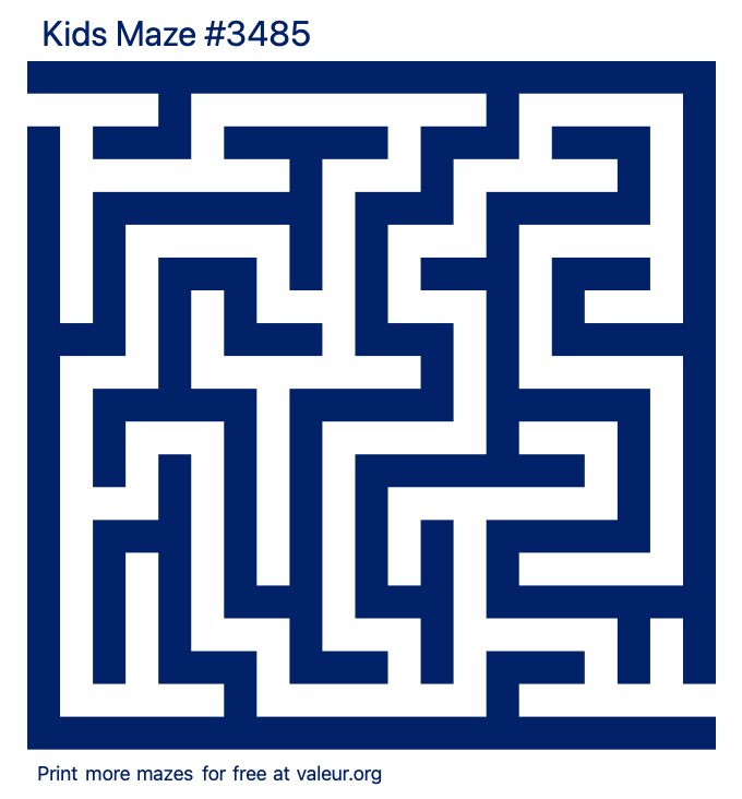 Free Printable Kids Maze number 3485