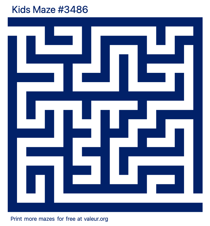 Free Printable Kids Maze number 3486