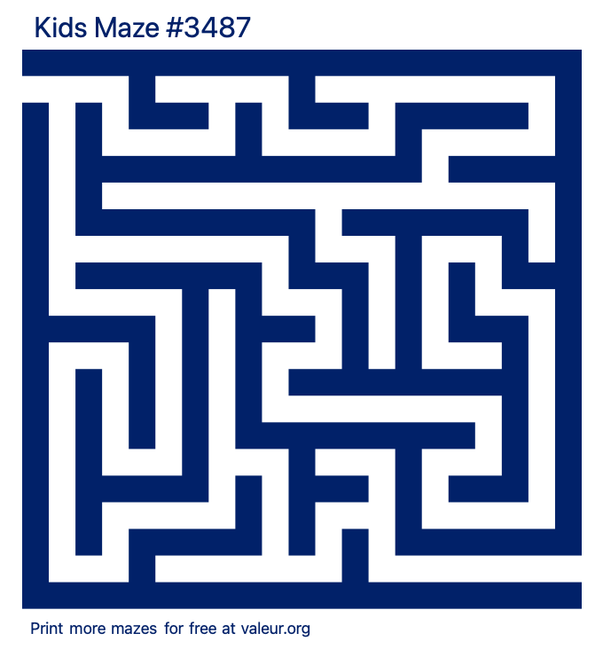 Free Printable Kids Maze number 3487