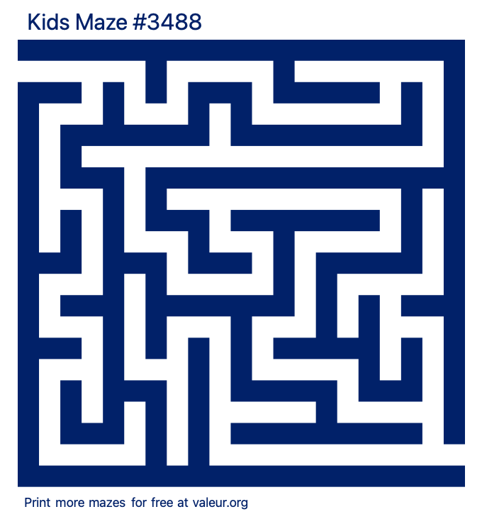 Free Printable Kids Maze number 3488