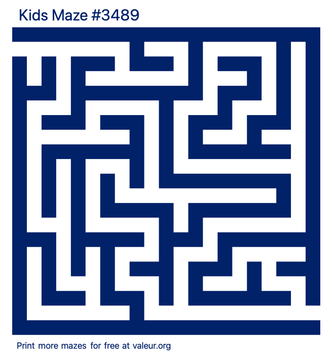 Free Printable Kids Maze number 3489