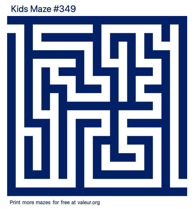 Free Printable Kids Maze number 349