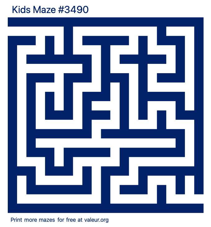 Free Printable Kids Maze number 3490