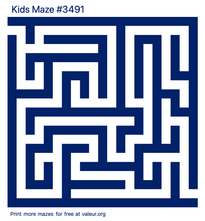 Free Printable Kids Maze number 3491