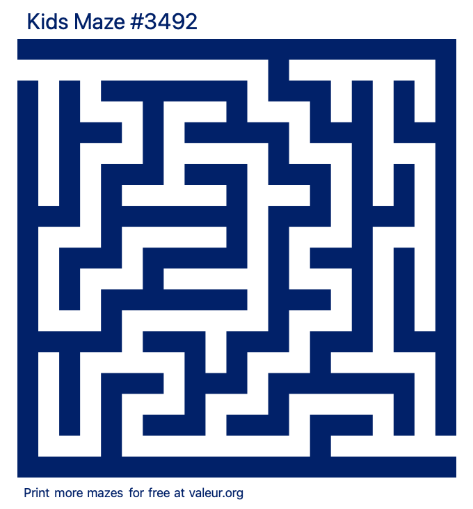 Free Printable Kids Maze number 3492