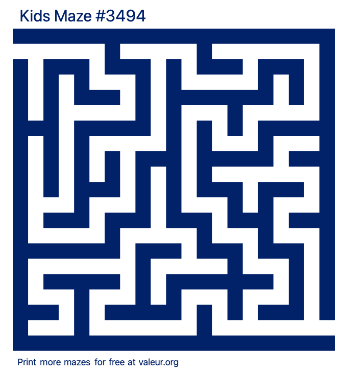 Free Printable Kids Maze number 3494