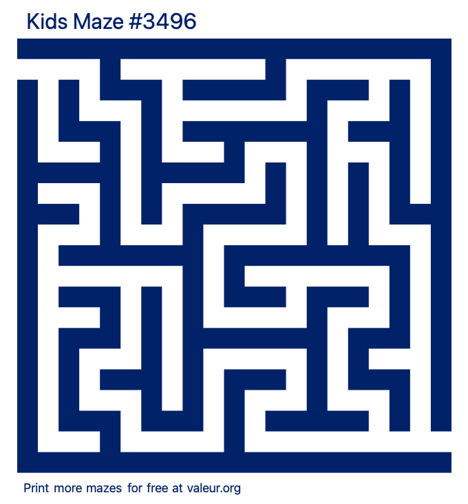 Free Printable Kids Maze number 3496
