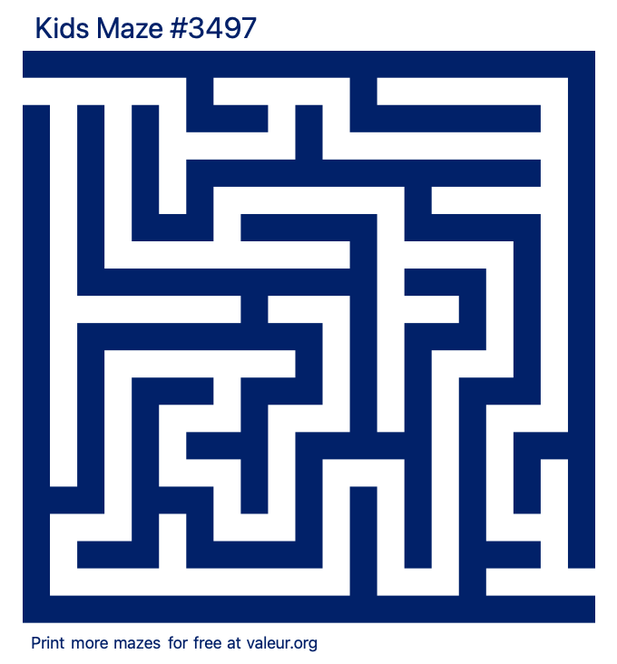 Free Printable Kids Maze number 3497