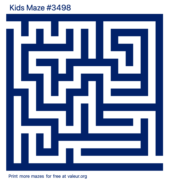 Free Printable Kids Maze number 3498
