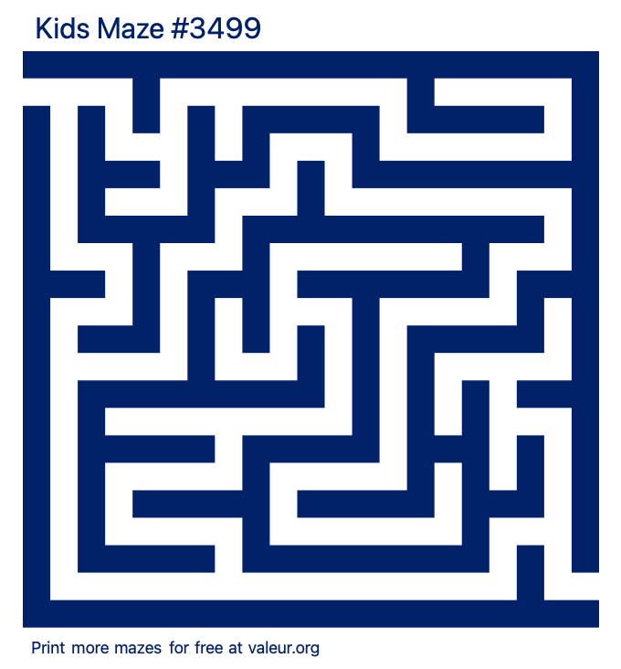 Free Printable Kids Maze number 3499