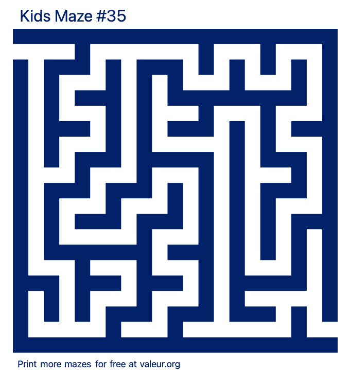 Free Printable Kids Maze number 35