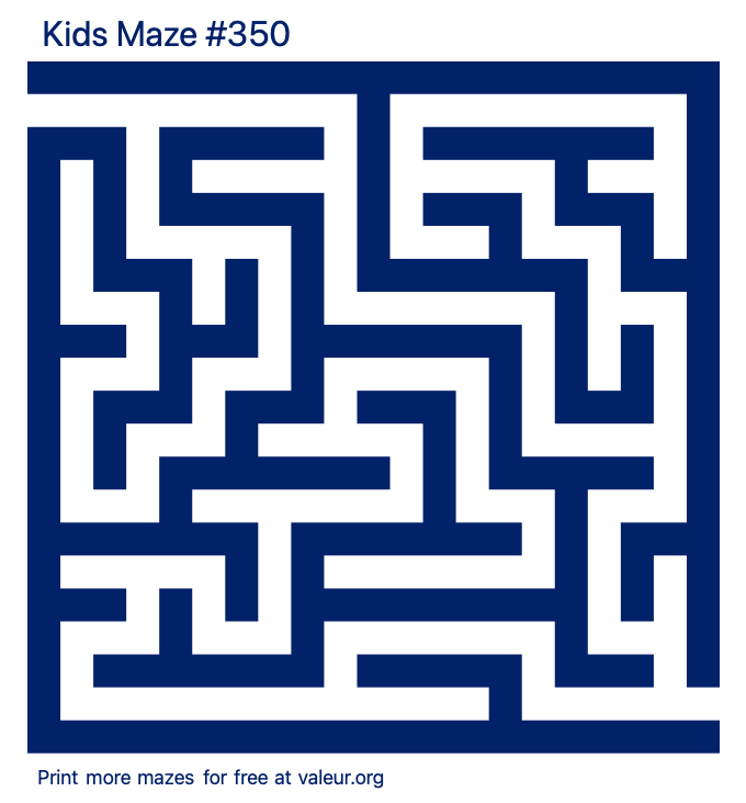 Free Printable Kids Maze number 350