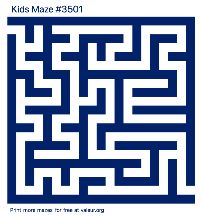 Free Printable Kids Maze number 3501