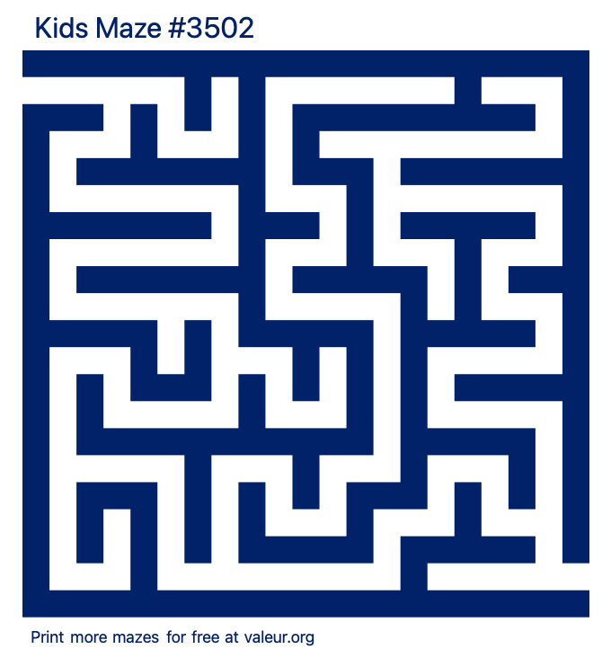 Free Printable Kids Maze number 3502
