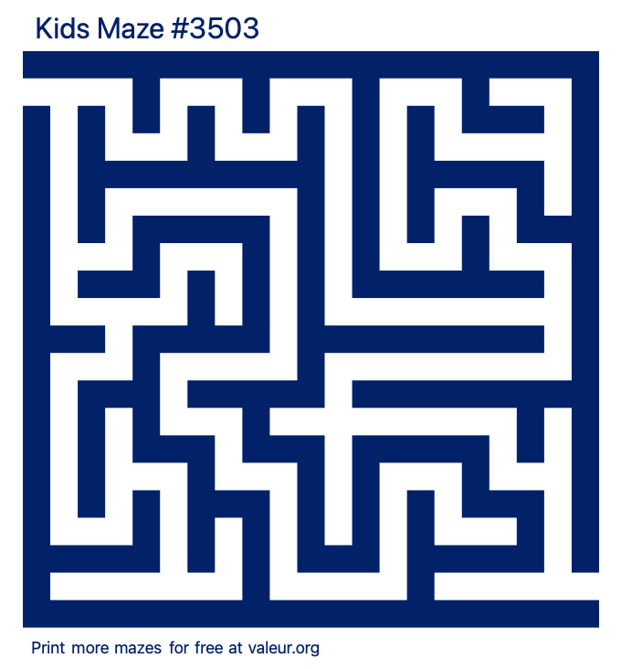 Free Printable Kids Maze number 3503