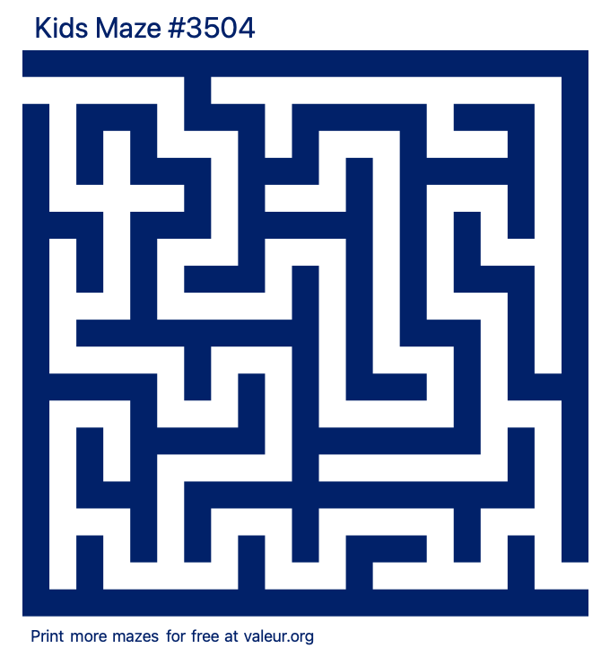 Free Printable Kids Maze number 3504
