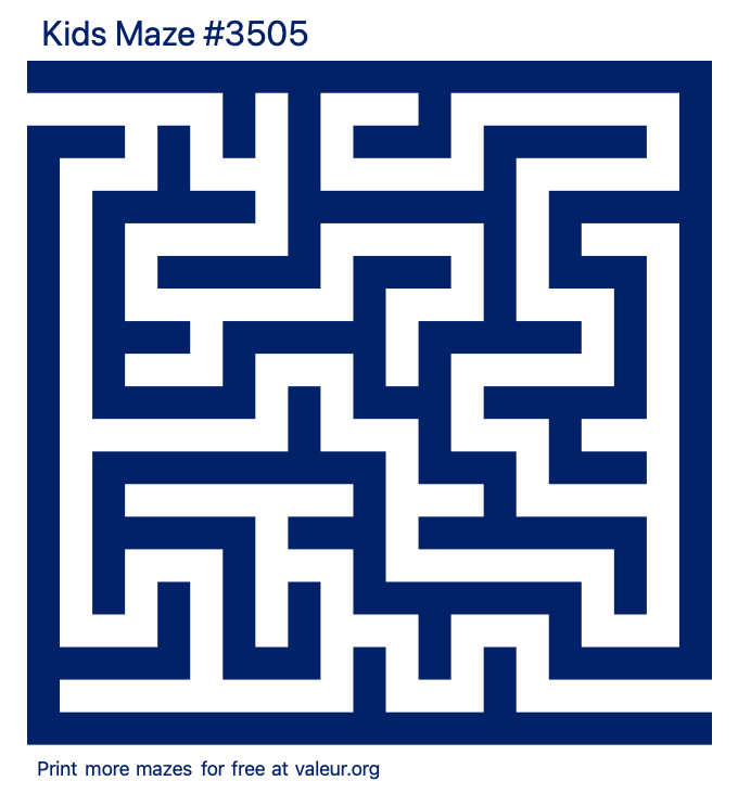 Free Printable Kids Maze number 3505