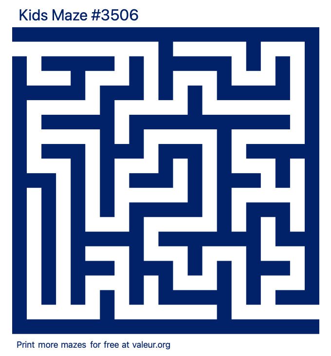Free Printable Kids Maze number 3506
