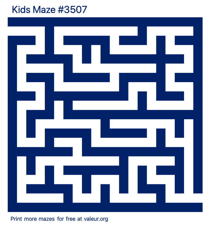 Free Printable Kids Maze number 3507