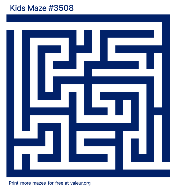 Free Printable Kids Maze number 3508