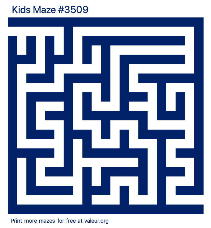 Free Printable Kids Maze number 3509