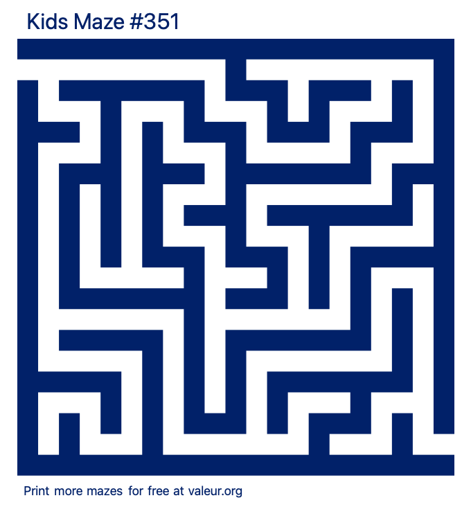 Free Printable Kids Maze number 351