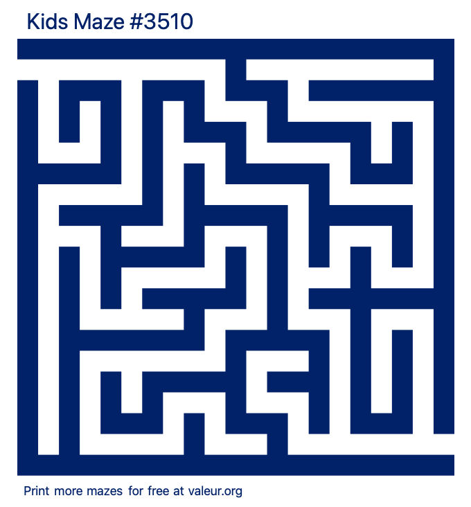 Free Printable Kids Maze number 3510