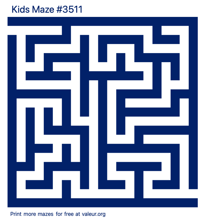 Free Printable Kids Maze number 3511