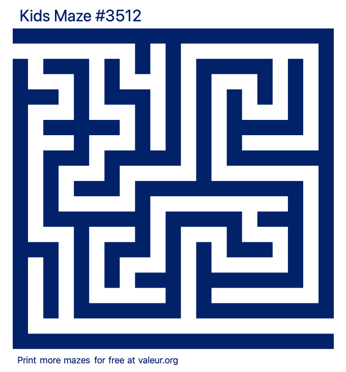 Free Printable Kids Maze number 3512
