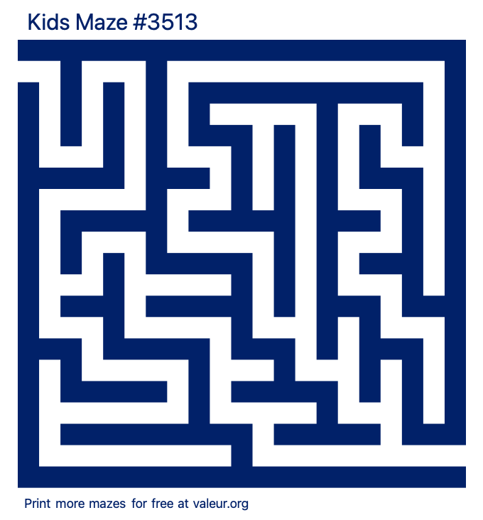 Free Printable Kids Maze number 3513