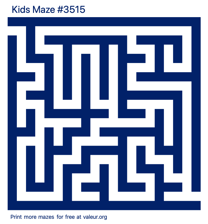 Free Printable Kids Maze number 3515