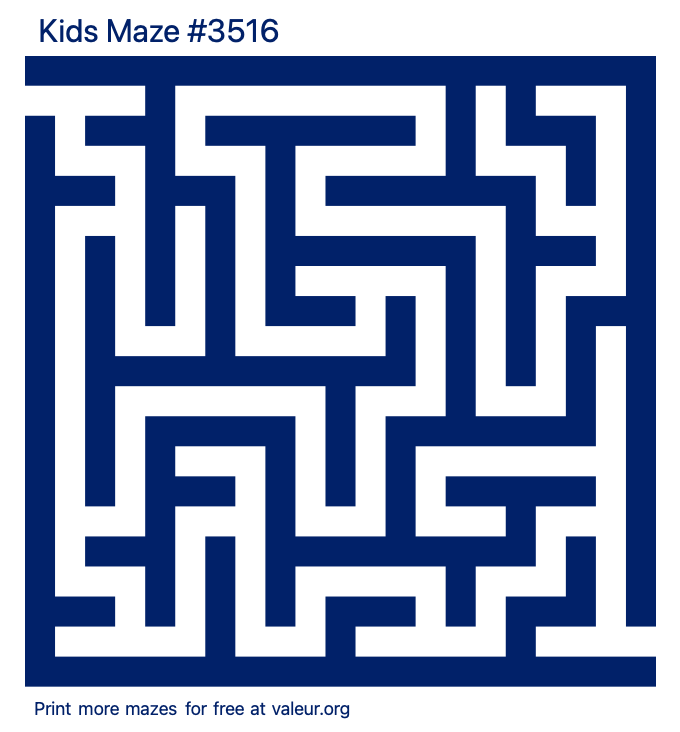Free Printable Kids Maze number 3516