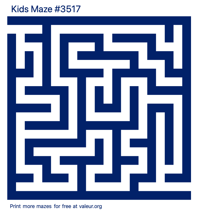 Free Printable Kids Maze number 3517