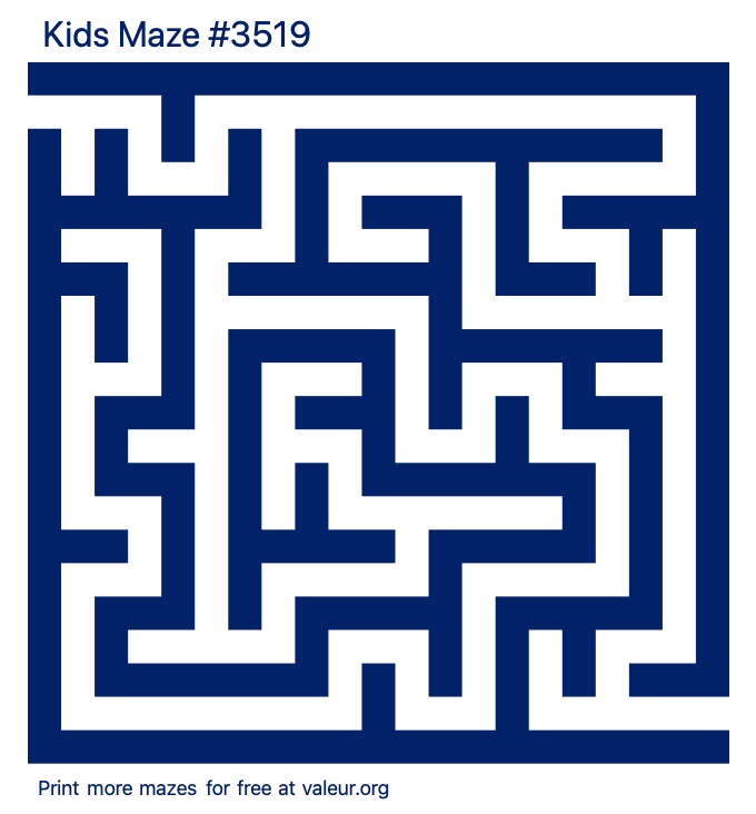 Free Printable Kids Maze number 3519