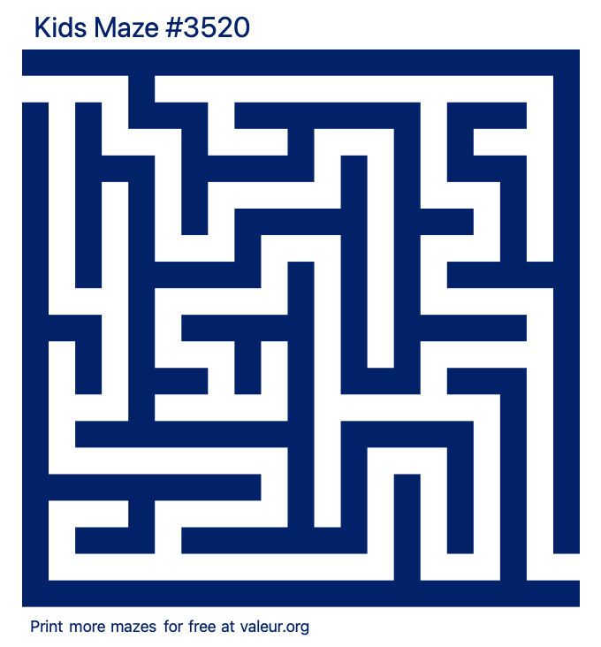 Free Printable Kids Maze number 3520