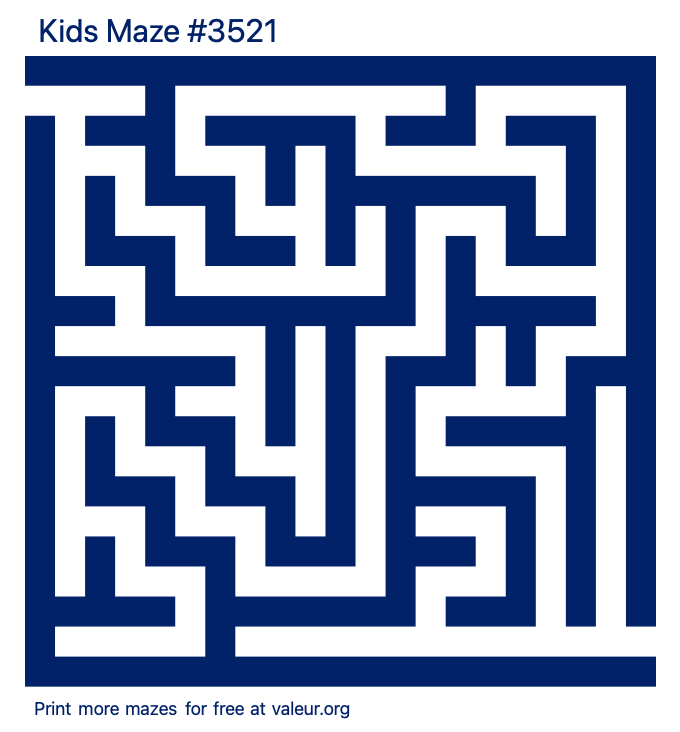 Free Printable Kids Maze number 3521