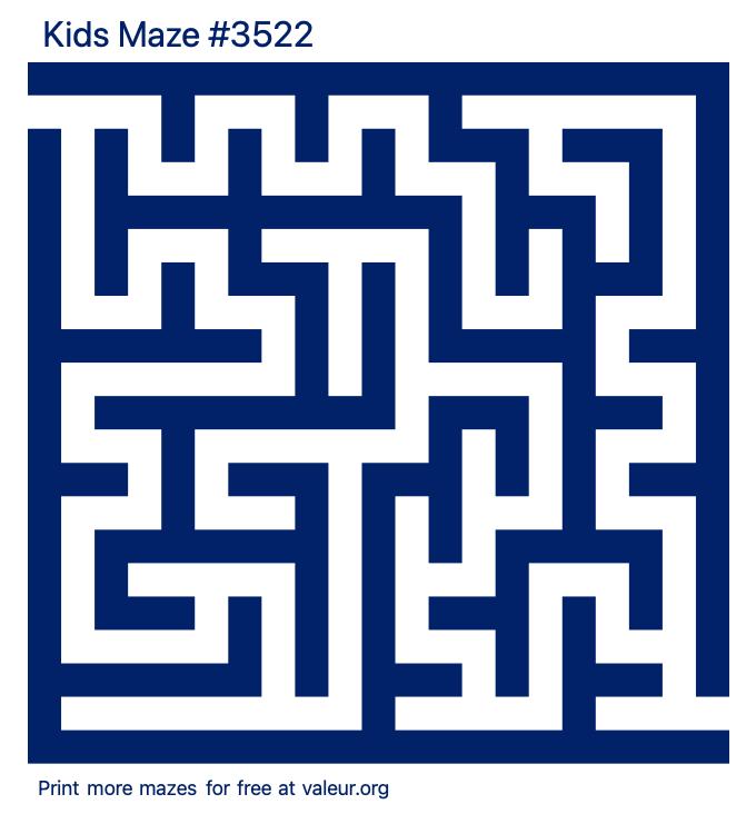 Free Printable Kids Maze number 3522