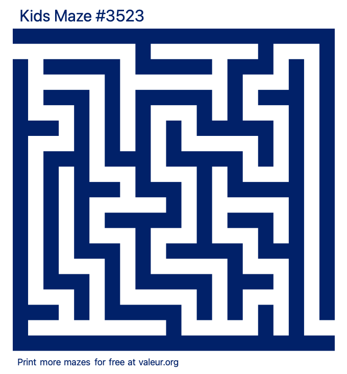 Free Printable Kids Maze number 3523