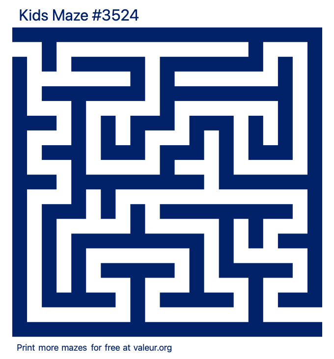 Free Printable Kids Maze number 3524