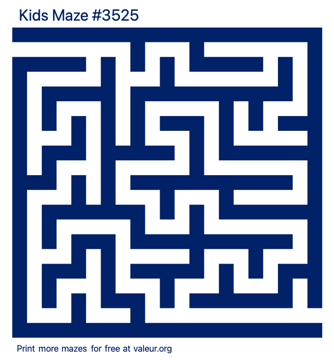 Free Printable Kids Maze number 3525