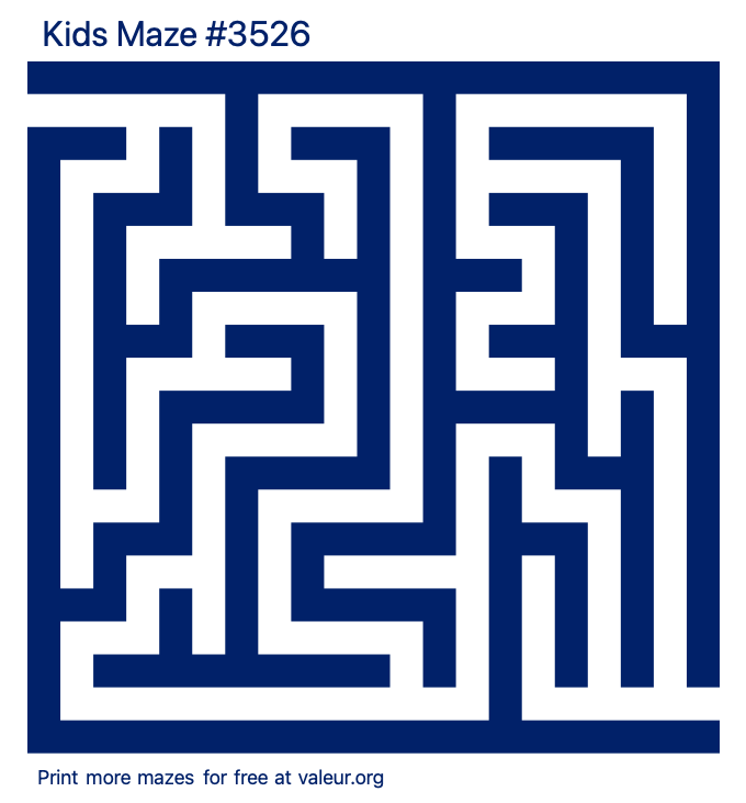 Free Printable Kids Maze number 3526