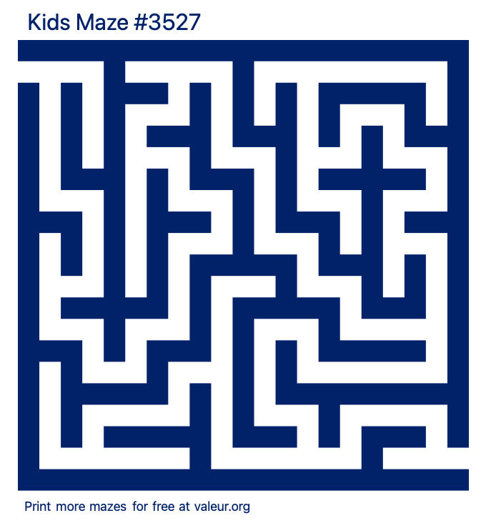 Free Printable Kids Maze number 3527