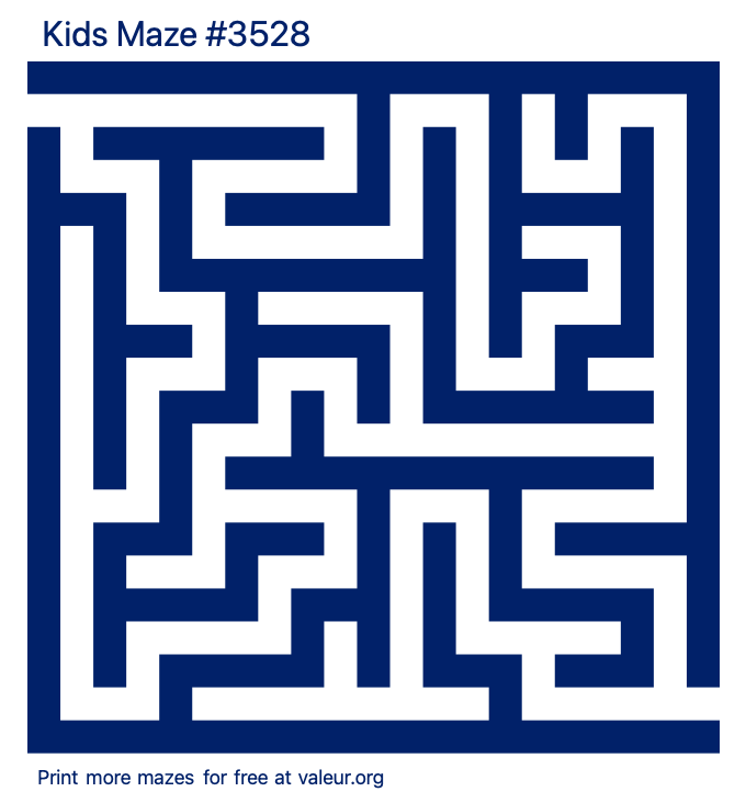 Free Printable Kids Maze number 3528