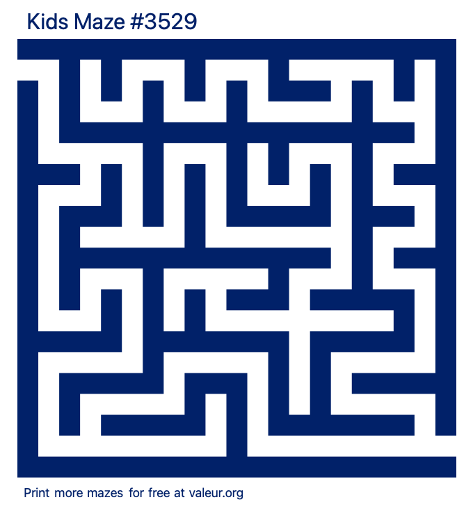 Free Printable Kids Maze number 3529